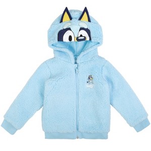 Bluey Bingo Cozy Faux Shearling Zip Up Cosplay Hoodie Toddler to Little Kid - 1 of 4