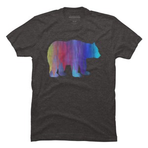 Adult Design By Humans Melting Rainbow Watercolor Bear By Maryedenoa T-Shirt - 1 of 2
