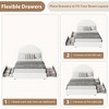 Bed Frame with Storage Drawers, Upholstered Boucle Platform Bed with Round Headboard, Heavy Duty & Noise Free, No Box Spring Needed - 4 of 4