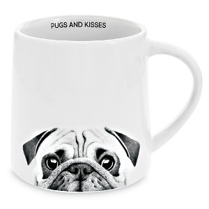 Collections Etc Adorable Pugs and Kisses Stoneware 17 oz. Mug - 1 of 2