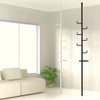 Okak Floor to Ceiling Coat Rack with Adjustable Tension Pole, Hall Tree with Tray and Hooks, Coat Stand for Living Room, Entryway, Balcony, Black - 3 of 4