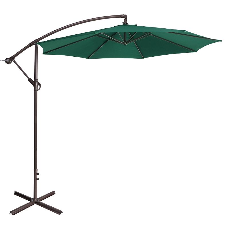 Nature Spring Offset Swivel Patio Umbrella - 10', Green, 1 of 8