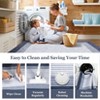Washable Modern Bordered Rug Non Slip Low Pile Rug Soft Throw Floor Cover Abstract Foldable Indoor Carpet for Living Room Bedroom Playroom Nursery - 4 of 4