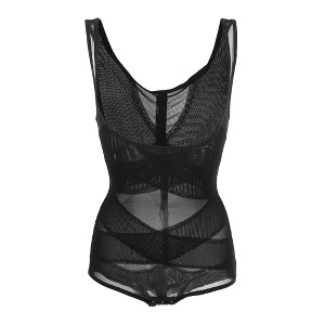 Unique Bargains Women Shapewear Tummy Control Full Bust Bodysuit Butt Lifter Thigh Slimmer Mesh Belt - 1 of 4