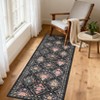 Modern Area Rug Elegant Floral Durable Stain-Resistant Fabric Washable Waterproof Perfect Rug for Living Room Bedroom - 4 of 4