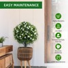 Artificial Topiary Ball Trees with Metal Stakes,Resistant PE Fake Plants with Rose Flowers for Indoor/Outdoor Decor - 3 of 4
