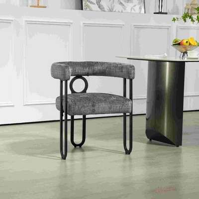 CAVINAS PU/Chenille Fabric Upholstered Accent Chair with Metal Legs and Cushion,Modern Upholstered Armchair for Living Room
