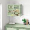 GlasFlength Kitchen Storage Kitchen Pantry Wall Cabinet Cupboard Food Pantry Cabinet with Glass Doors for Kitchen, Green, 27.56"*9.06"*23.62" - 2 of 4