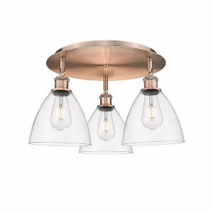 Bristol Glass - 3 Light Flush Mount In Industrial Style-10 Inches Tall and 19.25 Inches Wide - 1 of 1