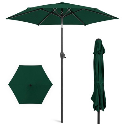 Black Best Choice Products 7.5ft Heavy-Duty Outdoor Market Patio Umbrella w/ Push Button Tilt, Easy Crank