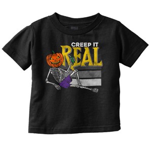 Funny Halloween Creep It Real Joke Toddler Baby Graphic T Shirt Brisco Brands - 1 of 4