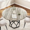 47'' Round Dining Table 4-6 People Kitchen Dining Room Tables w/ Metal Base (No Chiar) - 4 of 4