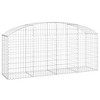 vidaXL Galvanized Iron Arched Gabion Basket, Decorative and Sound-Insulating Garden Barrier with Durable Construction and Wide Application, Silver - 2 of 4