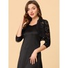 Allegra K Women's Elegant Ruffle Collar Sheer Floral Lace Crop Shrug - 3 of 4