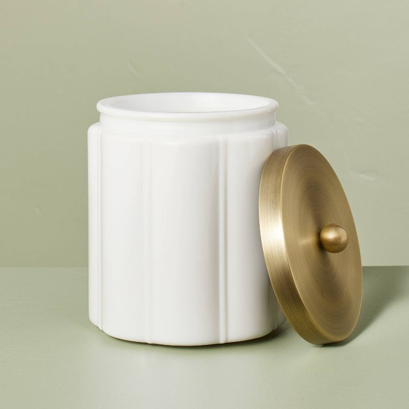 Milk Glass Bath Canister with Metal Lid - Hearth & Hand™ with Magnolia, 5 of 9