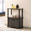 Redmon Freestanding 3-Shelf 2-Door Storage Floor Cabinet, Espresso Woodgrain - 3 of 4