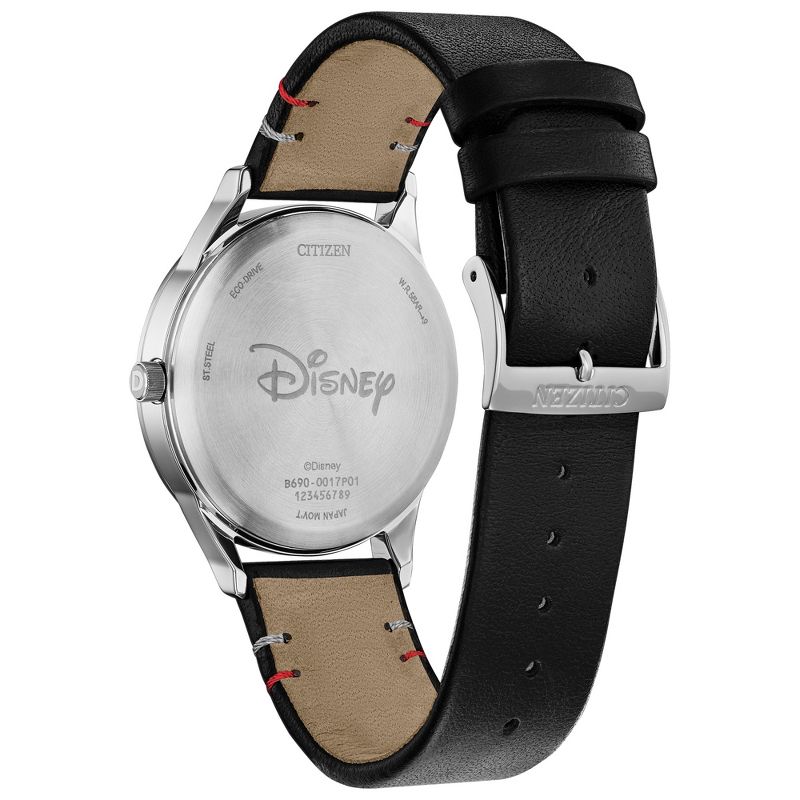 Citizen Disney Eco-Drive Unisex Watch, Stainless Steel with Leather Strap, Mickey Mouse, 3 of 7