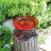 7" Reflective Crackle Glass Birdbath Bowl with Short Stand Red - Achla Designs - image 3 of 3