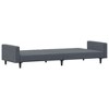 vidaXL Dark Gray Velvet 2-Seater Convertible Sofa Bed with Footstool - Soft Twin Sleeper, Adjustable Backrest, Sturdy Wooden Frame - 4 of 4