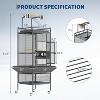 Large Bird Cage 61-inch Playtop Metal Bird Cages with Rolling Stands, Feed Bowls for Parakeets, Conures, Parrot Cage for Medium Large Breed - 4 of 4