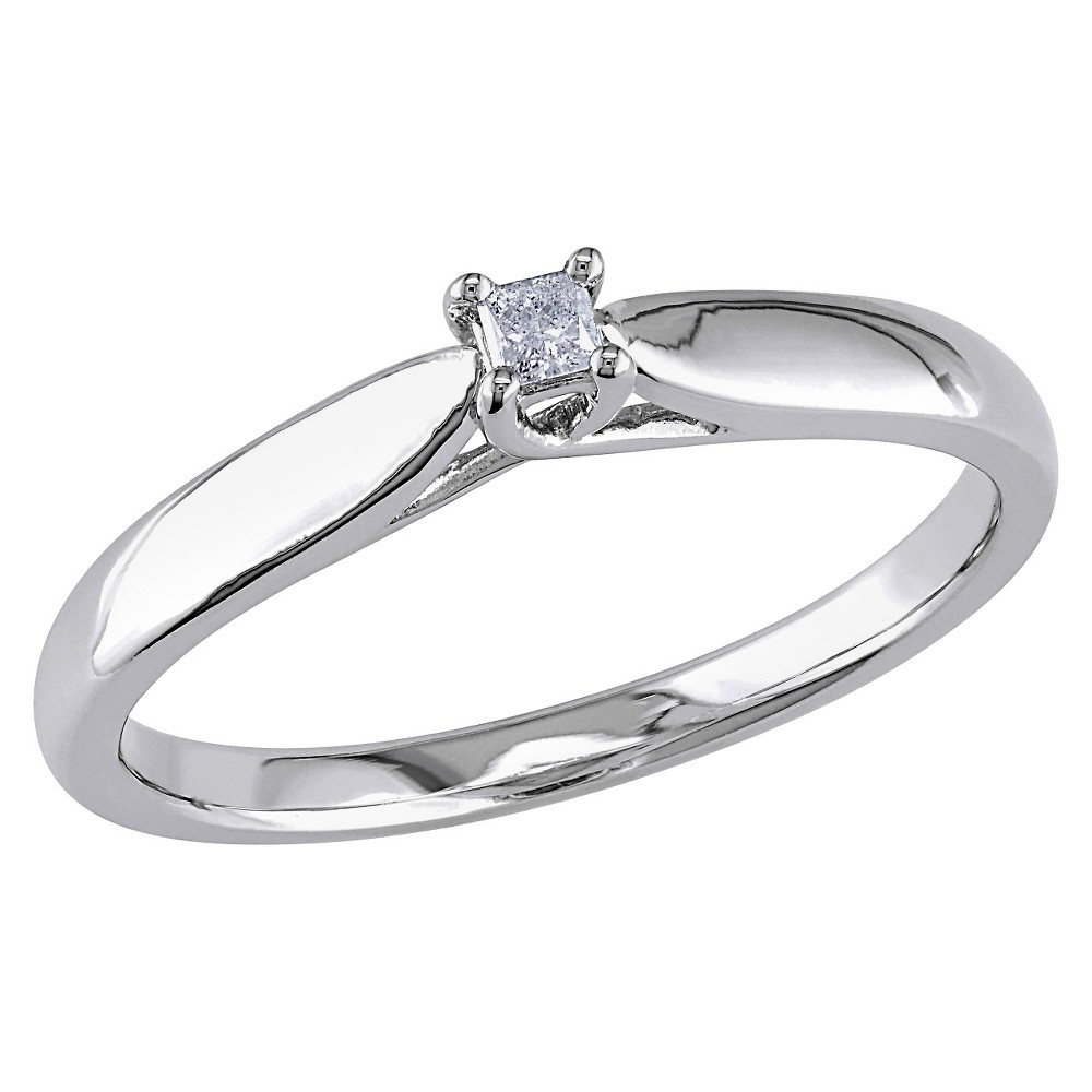 Photos - Ring 0.05 CT. T.W. Princess Cut Diamond Solitaire  in Sterling Silver - GH