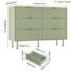 Living Room 6 Drawers Dresser for Bedroom, Fluted Dresser Chest of Drawers w/ Handle, Wood Modern Dressers for Closet, Furniture Storage Organizer - 3 of 4