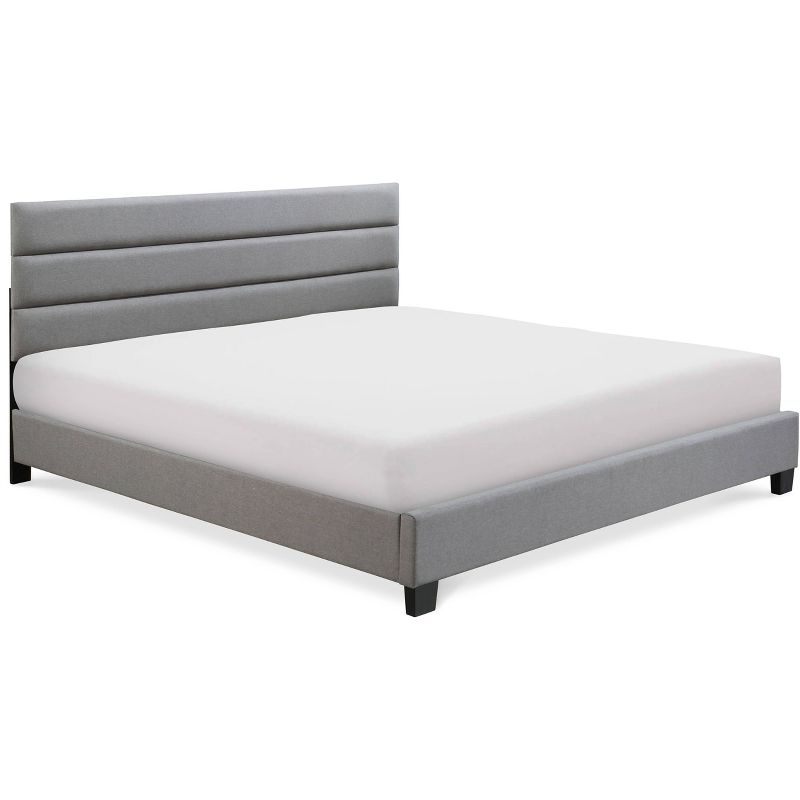 Hudson Upholstered Bed Gray - ClickDecor, 3 of 14