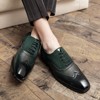 Santimon Men's Classic Modern Formal Oxford Wingtip Lace Up Two-Tone Perforated Brogues Dress Shoes Green - 4 of 4