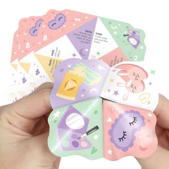 Big Dot of Happiness Pajama Slumber Party - Girls Sleepover Birthday Party Cootie Catcher Game - Truth or Dare Fortune Tellers - Set of 12
