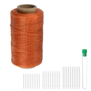 Unique Bargains Wear-Resistant Polyester Embroidery Waxed Thread with Needles - 1 of 4
