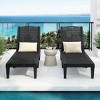 2-Piece Outdoor Chaise Lounge Set with Adjustable Backrests, Water-Resistant Frame Reclining Daybeds for Poolside, Garden, Balcony–The Pop Home - 2 of 4