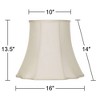Imperial Shade Creme Medium Bell Cut Corner Lamp Shade 10" Top x 16" Bottom x 14" Slant x 13.5" High (Spider) Replacement with Harp and Finial - 4 of 4