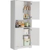 70 Inch Tall Kitchen Pantry Cabinet, Freestanding Storage Cabinet with 4 Doors and Adjustable Shelves, Utility Hutch Cupboard - 2 of 4