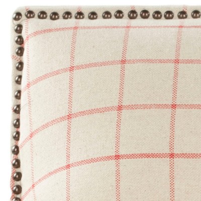 Contemporary Beige Wood Accent Chair with Nailhead Detail