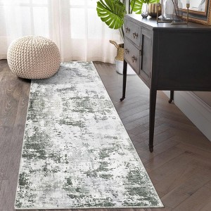 Washable Rug Runners for Hallways Kitchen,Non-Slip Long Abstract Runner with Rubber Backing,Soft Carpet for Bedroom,Bathroom,Entryway - 1 of 4