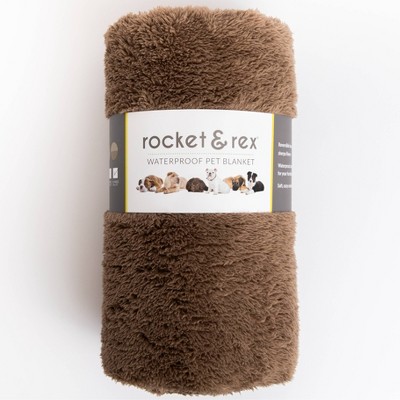 Medium Brown Waterproof Reversible Faux Suede and Fleece Pet Blanket