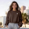 Dalix Heartly Ghost Embroidered Fleece Relaxed Boxy Fit Long Sleeve Crewneck Sweatshirt Womens - 3 of 4