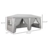 VisioGear 19'*10' Pop Up Canopy Tent with 6 Removable Sidewalls, 4 Windows, Large Canopy with Adjustable Height, Gray, 232.25"*117"*112.25" - 3 of 4