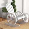 Wooden Rocking Chair, Adirondack Rocker Chair w/ Slatted Design and Oversized Back, for Porch, and Garden - 2 of 4