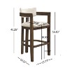 Christopher Knight Home Set of 2 Micah Rubberwood Upholstered with Curved Open Back Counter Height Barstools Walnut - 3 of 4