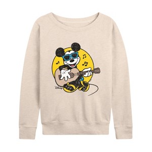 Women's - Disney - Mickey & Friends Lightweight French Terry Wide Neck Long Sleeve Shirt - 1 of 4