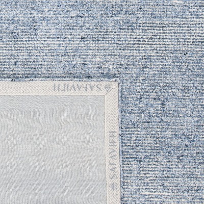 Himalaya 8' Square Blue Wool and Viscose Handmade Rug