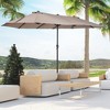 Outsunny 15ft Patio Umbrella Double-Sided Outdoor Market Extra Large Umbrella with Crank Handle for Deck, Lawn, Backyard and Pool - 3 of 4