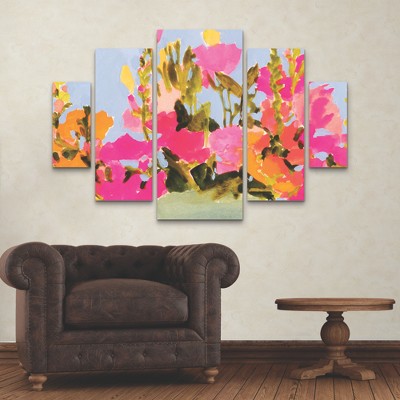 Victoria Barnes Colorful Abstract Floral Canvas Wall Art Set