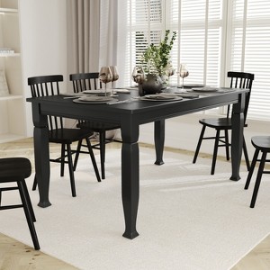Emma and Oliver Wooden Dining Table with Turned Wooden Legs - 1 of 4