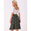 INSPIRE CHIC Women's Print Floral Peasant Elastic Waist A-Line Midi Skirts - 4 of 4