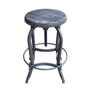 Farmdale Swivel Iron Barstool Brass/Distressed Brushed Gray - Christopher Knight Home