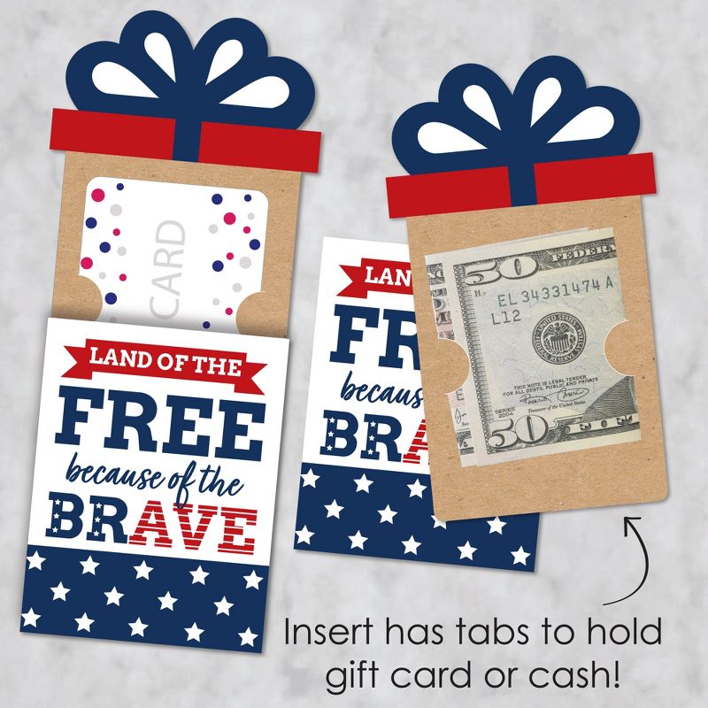 Big Dot of Happiness Happy Veterans Day - Patriotic Money and Gift Card Sleeves - Nifty Gifty Card Holders - Set of 8, 3 of 9