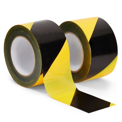 Stockroom Plus 2 Pack Caution Tape Roll, Black and Yellow Stripes, High Visibility Barricade Tape, 2.8 In Wide, 660 Ft Rolls