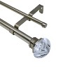 Versailles Imperial Regal Double Steel Heavy Duty Curtain Rod Set for Windows Brushed Nickel - 2 of 3